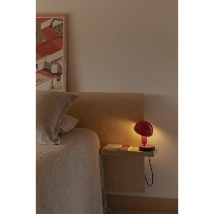 FARO 56103 - Lampa stołowa z klipsem 2w1 BELA 1xE27/15W/230V czerwona