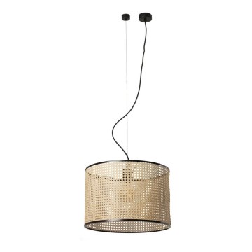 FARO 64314-49 - Żyrandol na lince MAMBO 1xE27/15W/230V d. 45 cm rattan/czarny