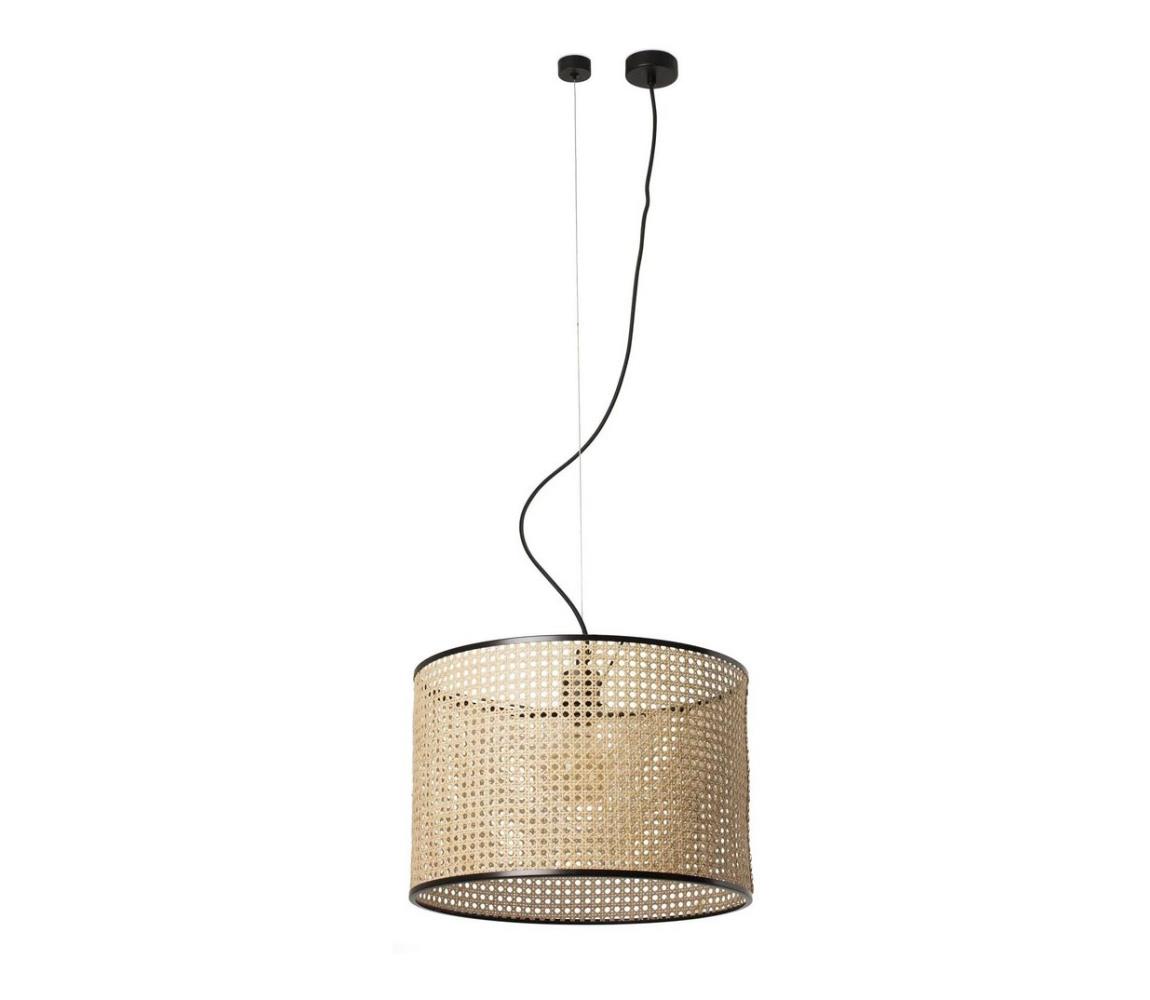 FARO 64314-49 - Żyrandol na lince MAMBO 1xE27/15W/230V d. 45 cm rattan/czarny