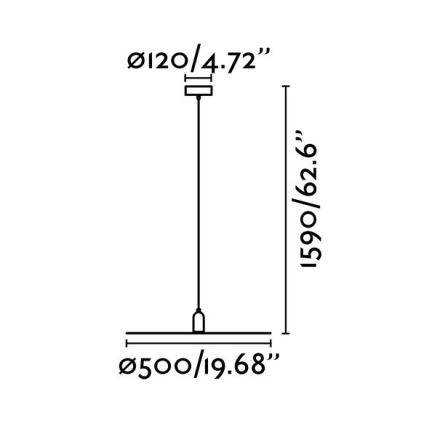 FARO 68145 - Żyrandol na lince PLAT 1xE27/60W/230V