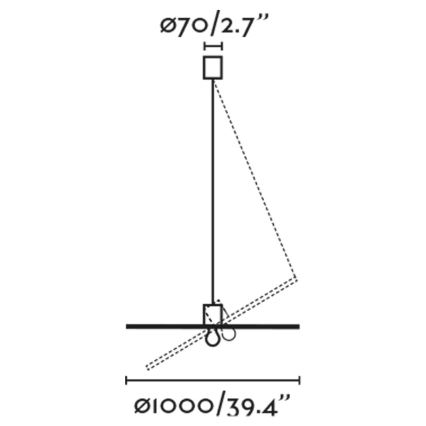 FARO 68590-70 - Żyrandol na lince COSTAS 1xE27/15W/230V śr. 100 cm czarny/rattan