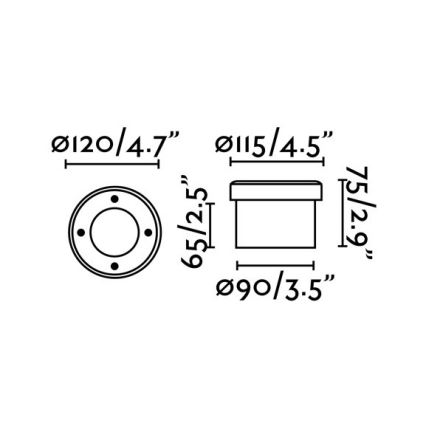 FARO 71495 - LED Zewnętrzna oprawa najazdowa LIO 1xGX53/6W/230V IK08 IP67