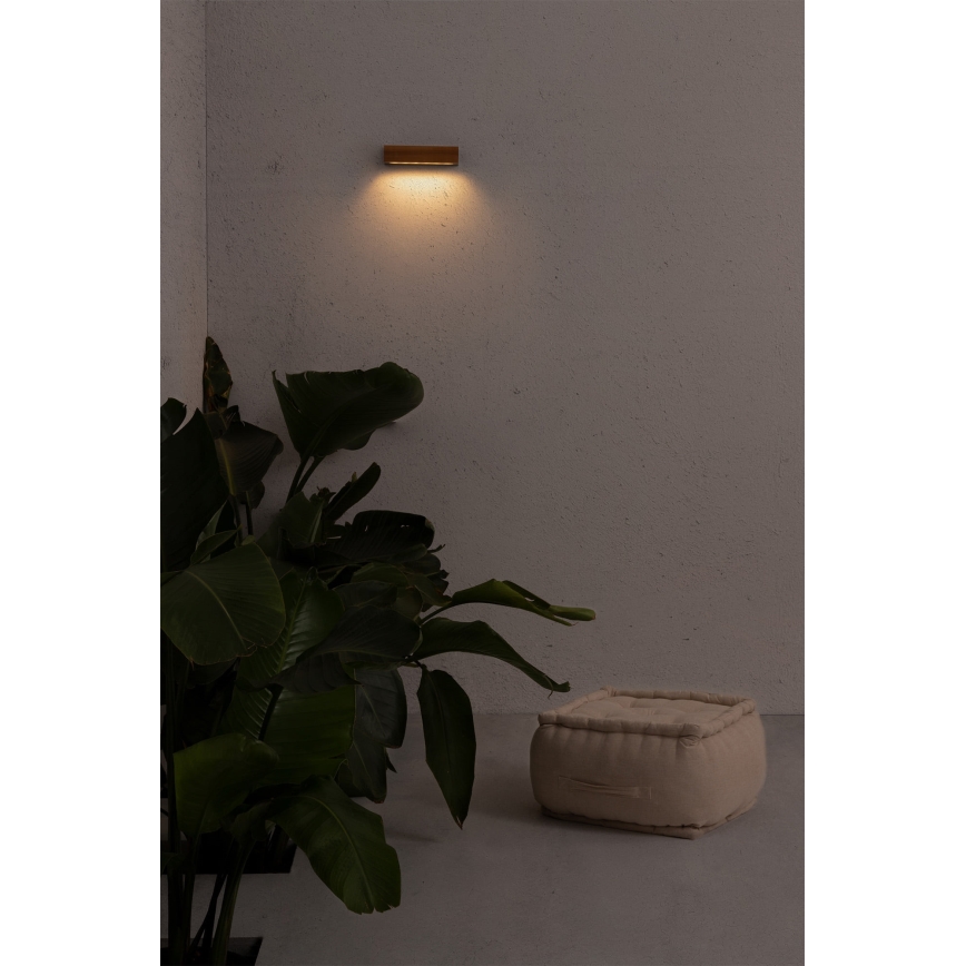 FARO 71898 - Zewnętrzny kinkiet LED LAKO LED/8W/230V IP65 czarny/drewno