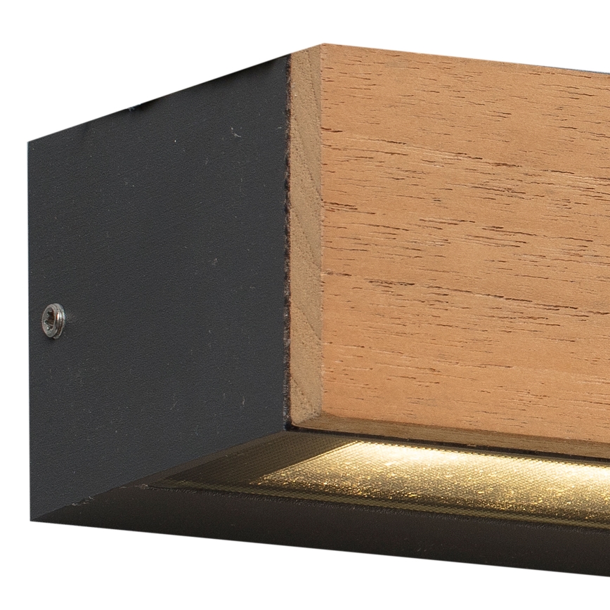 FARO 71898 - Zewnętrzny kinkiet LED LAKO LED/8W/230V IP65 czarny/drewno