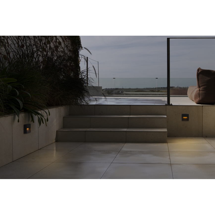 FARO 71963 - Oprawa schodowa LED DUNE LED/3W/230V 2200/2700/3200/4000K IP65 antracyt, kwadrat