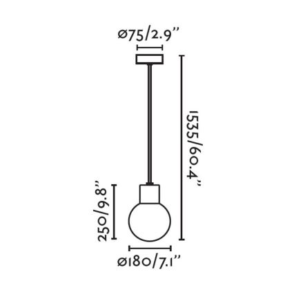 FARO 74427C-01 - Żyrandol na lince MOON 1xE27/15W/230V IP44