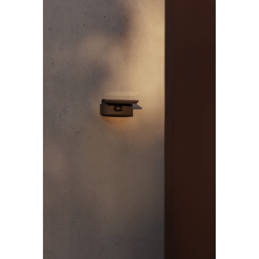 FARO 74456 - LED solarny kinkiet ścienny LUMA z czujnikiem LED/5W/3,7/230V IP65 antracyt