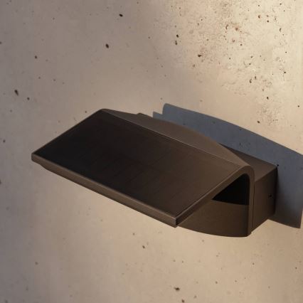 FARO 74456 - LED solarny kinkiet ścienny LUMA z czujnikiem LED/5W/3,7/230V IP65 antracyt