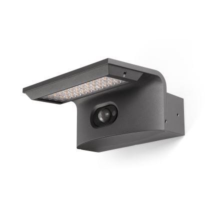 FARO 74456 - LED solarny kinkiet ścienny LUMA z czujnikiem LED/5W/3,7/230V IP65 antracyt