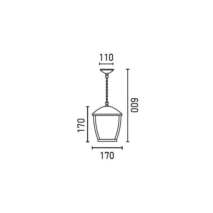 FARO 74996 - Lampa wisząca zewnętrzna na łańcuchu MINI WILMA 1xE27/11W/230v IP44