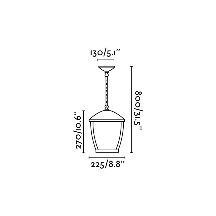 FARO 75002 - Lampa wisząca zewnętrzna na łańcuchu WILMA 1xE27/100W/230V IP44