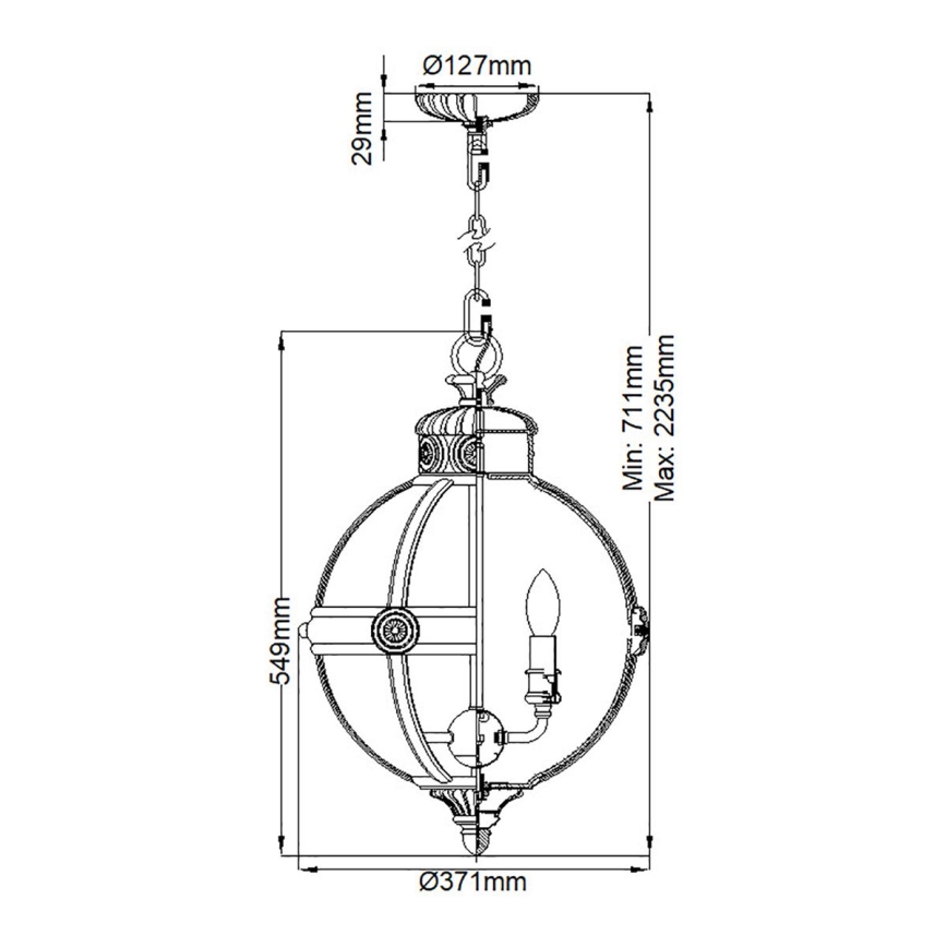 Feiss - Żyrandol na łańcuchu ADAMS 3xE14/60W/230V złoty