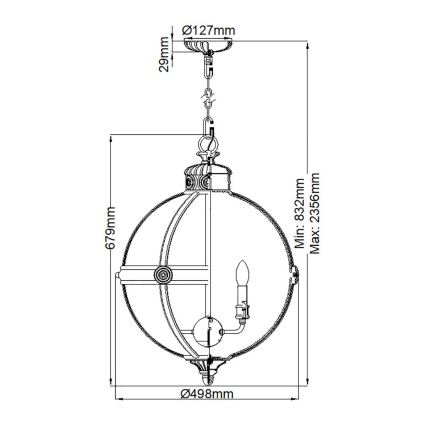 Feiss - Żyrandol na łańcuchu ADAMS 4xE14/60W/230V brąz