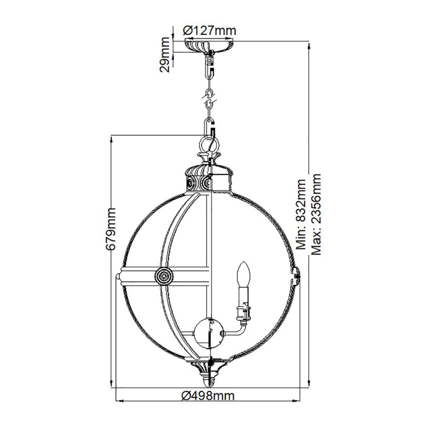 Feiss - Żyrandol na łańcuchu ADAMS 4xE14/60W/230V brąz