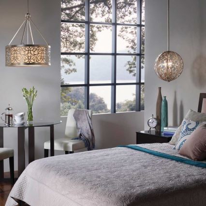 Feiss - Żyrandol na pręcie ARABESQUE 4xE27/60W/230V złoty