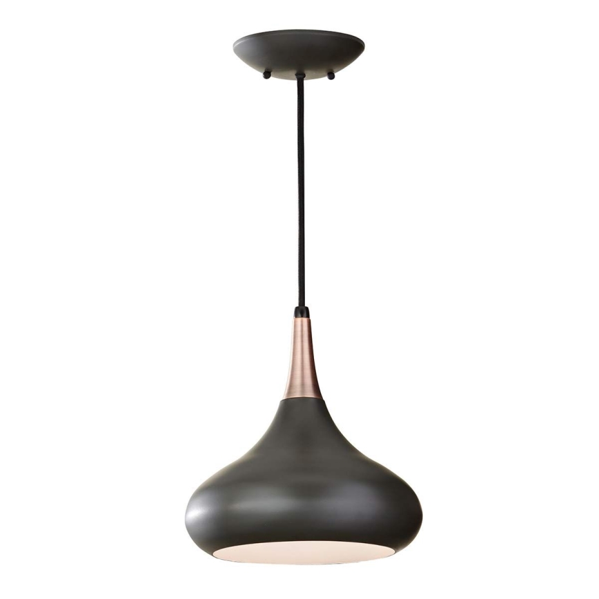 Feiss - Lampa wisząca na lince BESO 1xE27/60W/230V śr. 25,4 cm czarna/miedziana