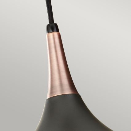 Feiss - Lampa wisząca na lince BESO 1xE27/60W/230V śr. 25,4 cm czarna/miedziana