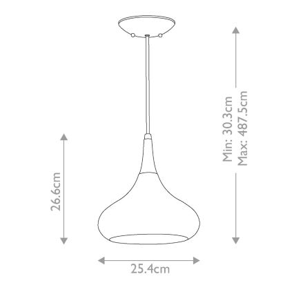 Feiss - Lampa wisząca na lince BESO 1xE27/60W/230V śr. 25,4 cm czarna/miedziana