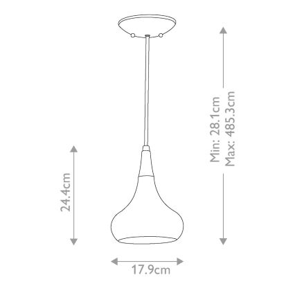 Feiss - Lampa wisząca na lince BESO 1xE27/60W/230V śr. 17,9 cm czarna/miedziana