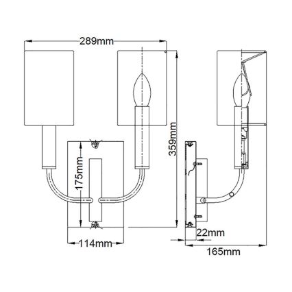 Feiss - Kinkiet BRIANNA 2xE14/60W/230V