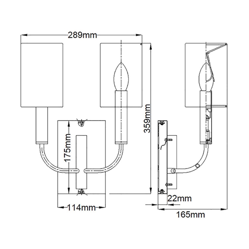 Feiss - Kinkiet BRIANNA 2xE14/60W/230V