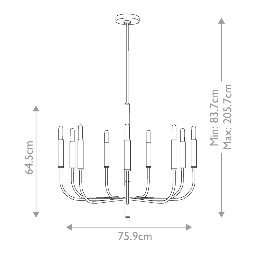Feiss - Żyrandol na drążku BRIANNA 9xE14/60W/230V