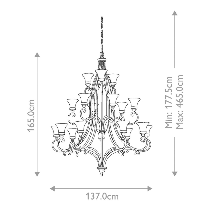Feiss - Żyrandol na łańcuchu DRAWING ROOM 18xE27/60W/230V