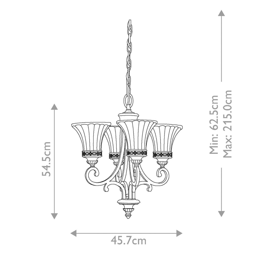 Feiss - Żyrandol na łańcuchu DRAWING ROOM 4xE27/60W/230V