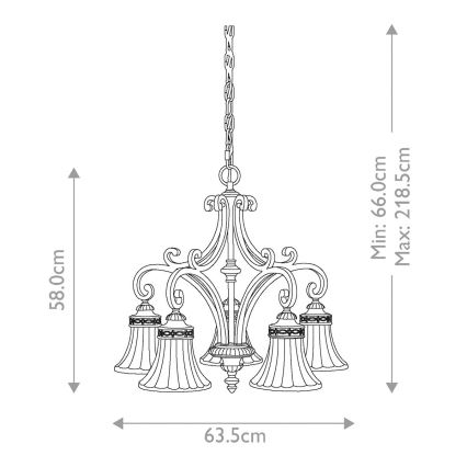 Feiss - Żyrandol na łańcuchu DRAWING ROOM 5xE27/60W/230V