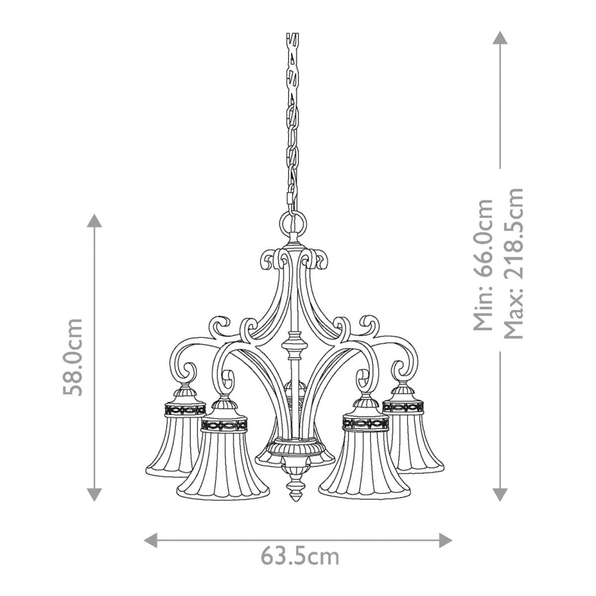 Feiss - Żyrandol na łańcuchu DRAWING ROOM 5xE27/60W/230V