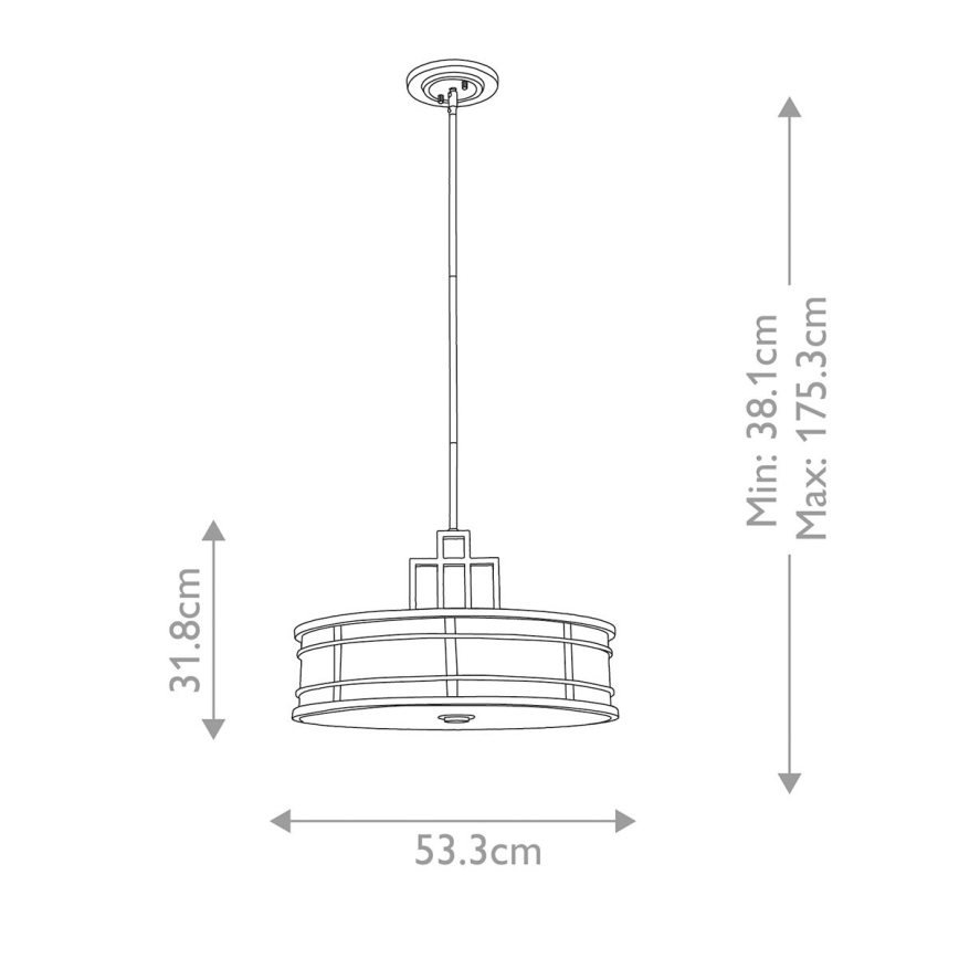 Feiss - Żyrandol na drążku FUSION 3xE27/60W/230V