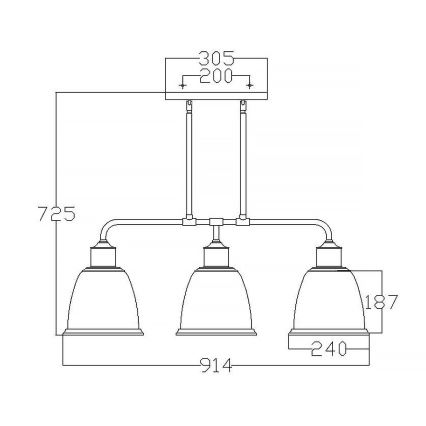 Feiss - Żyrandol na drążku HOBSON 3xE27/60W/230V