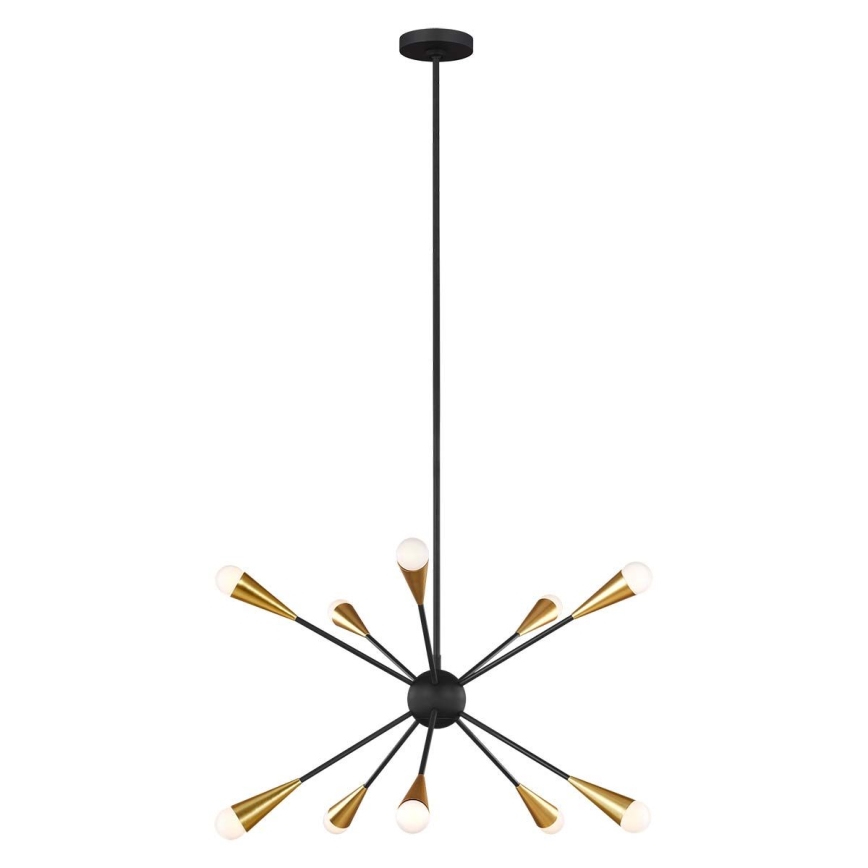 Feiss - LED Żyrandol JAX 10xG9/3W/230V czarny/złoty