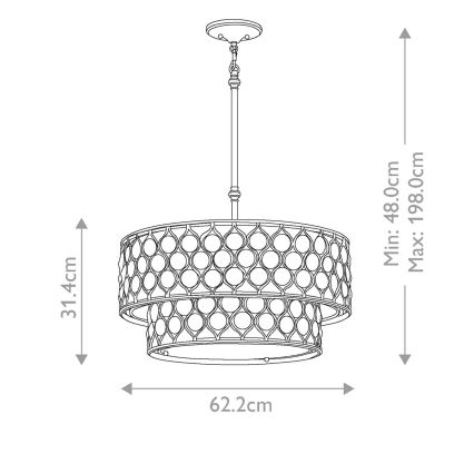 Feiss - Żyrandol na drążku LUCIA 6xE27/60W/230V