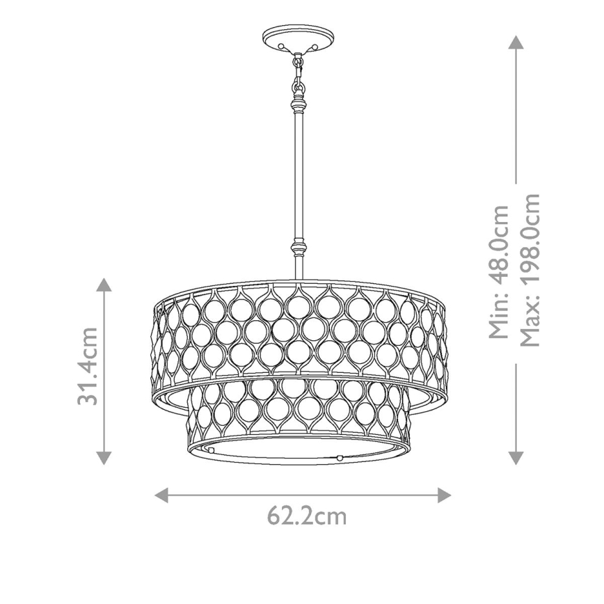 Feiss - Żyrandol na drążku LUCIA 6xE27/60W/230V