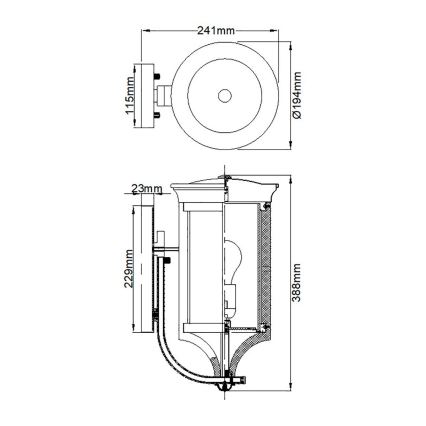 Feiss - Kinkiet zewnętrzny MERRILL 1xE27/60W/230V IP44