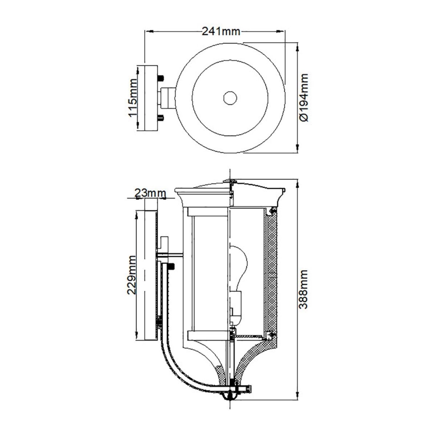 Feiss - Kinkiet zewnętrzny MERRILL 1xE27/60W/230V IP44
