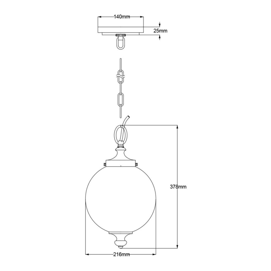 Feiss - Żyrandol na łańcuchu PARKMAN 1xE27/60W/230V
