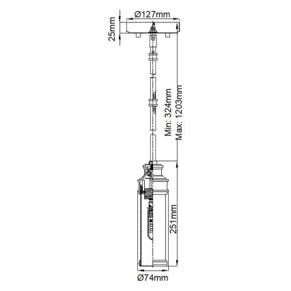 Feiss - LED Łazienkowy zyrandol na drążku PAYNE 1xG9/3W/230V IP44