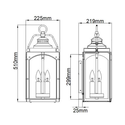 Feiss - Kinkiet zewnętrzny RANDHURST 3xE14/40W/230V IP44