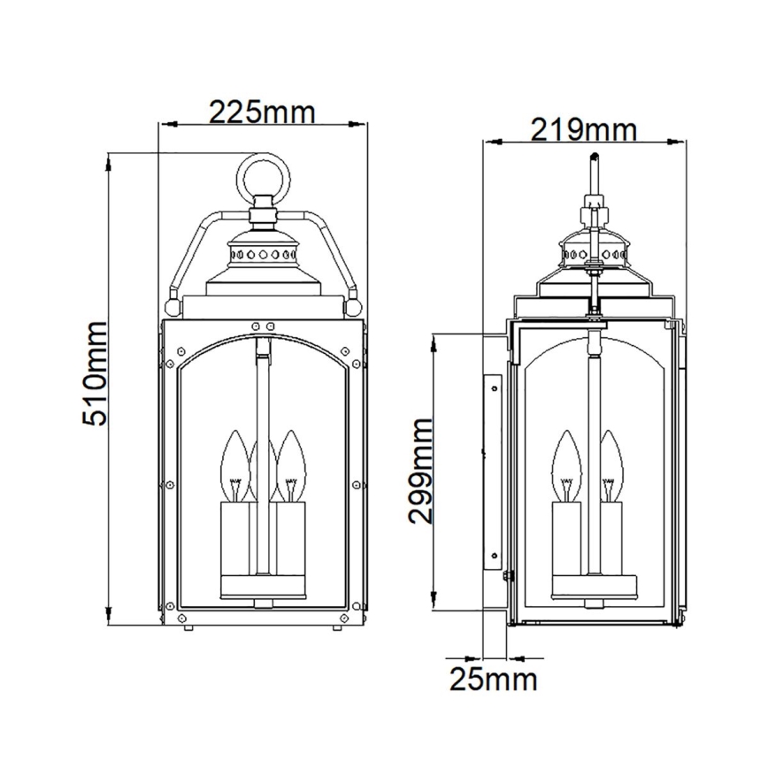 Feiss - Kinkiet zewnętrzny RANDHURST 3xE14/40W/230V IP44