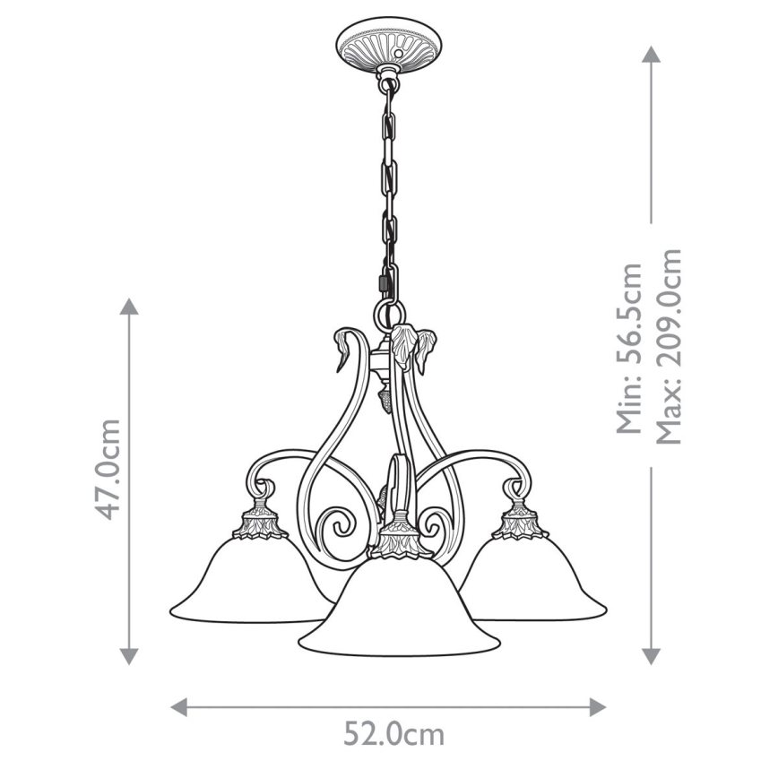 Feiss - Żyrandol na łańcuchu SONOMA VALLEY 3xE27/60W/230V