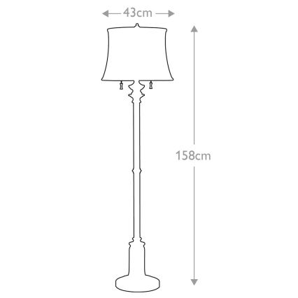 Feiss - Lampa podłogowa STATEROOM 2xE27/60W/230V srebrny