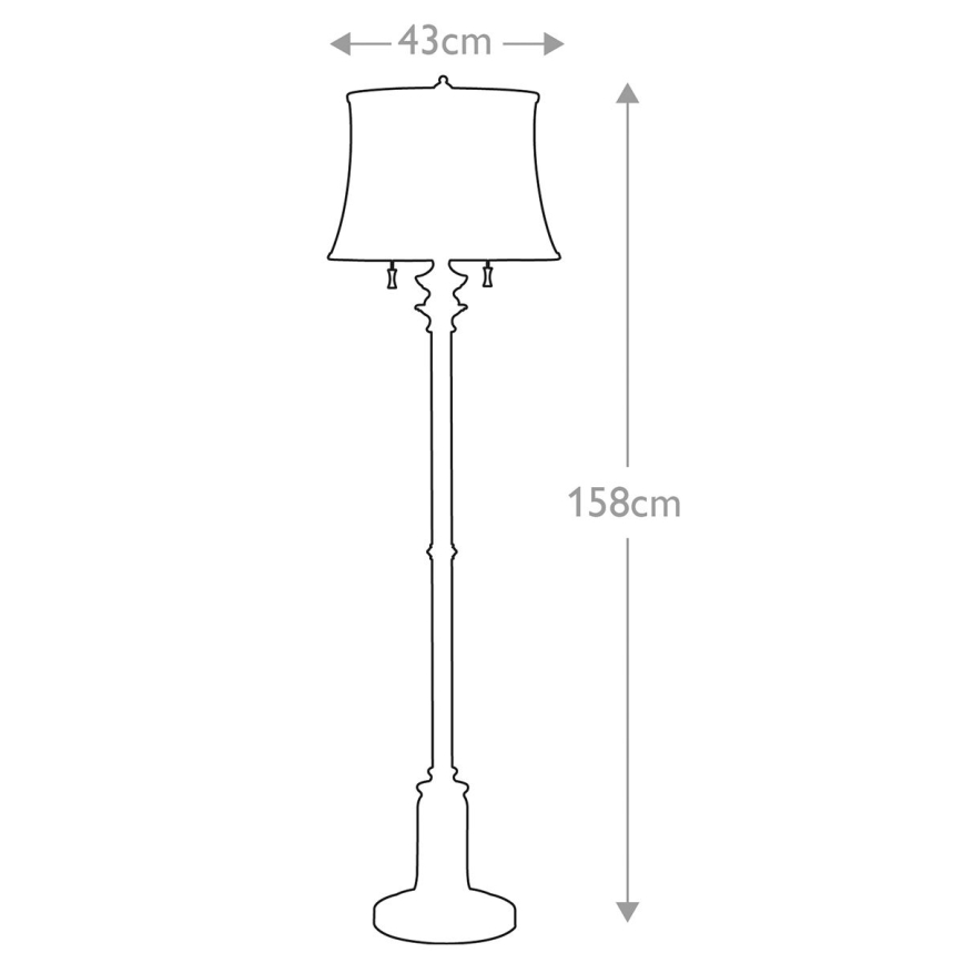 Feiss - Lampa podłogowa STATEROOM 2xE27/60W/230V srebrny