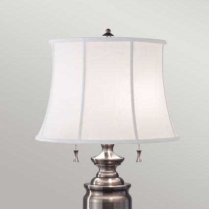 Feiss - Lampa stołowa STATEROOM 2xE27/60W/230V srebrna