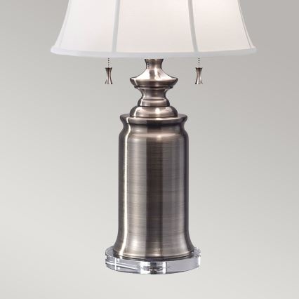 Feiss - Lampa stołowa STATEROOM 2xE27/60W/230V srebrna