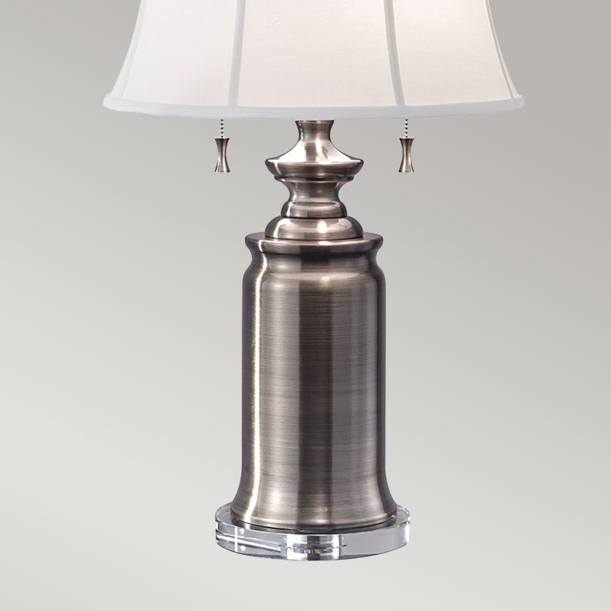 Feiss - Lampa stołowa STATEROOM 2xE27/60W/230V srebrna