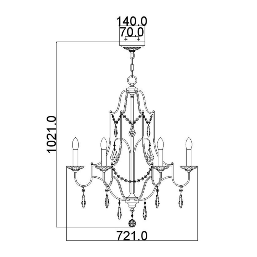 Feiss - Żyrandol na łańcuchu VALENTINA 6xE14/60W/230V
