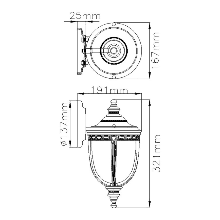 Feiss - Kinkiet zewnętrzny ENGLISH BRIDLE 1xE27/60W/230V IP44