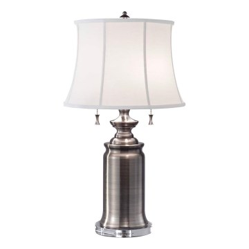 Feiss - Lampa stołowa STATEROOM 2xE27/60W/230V srebrna